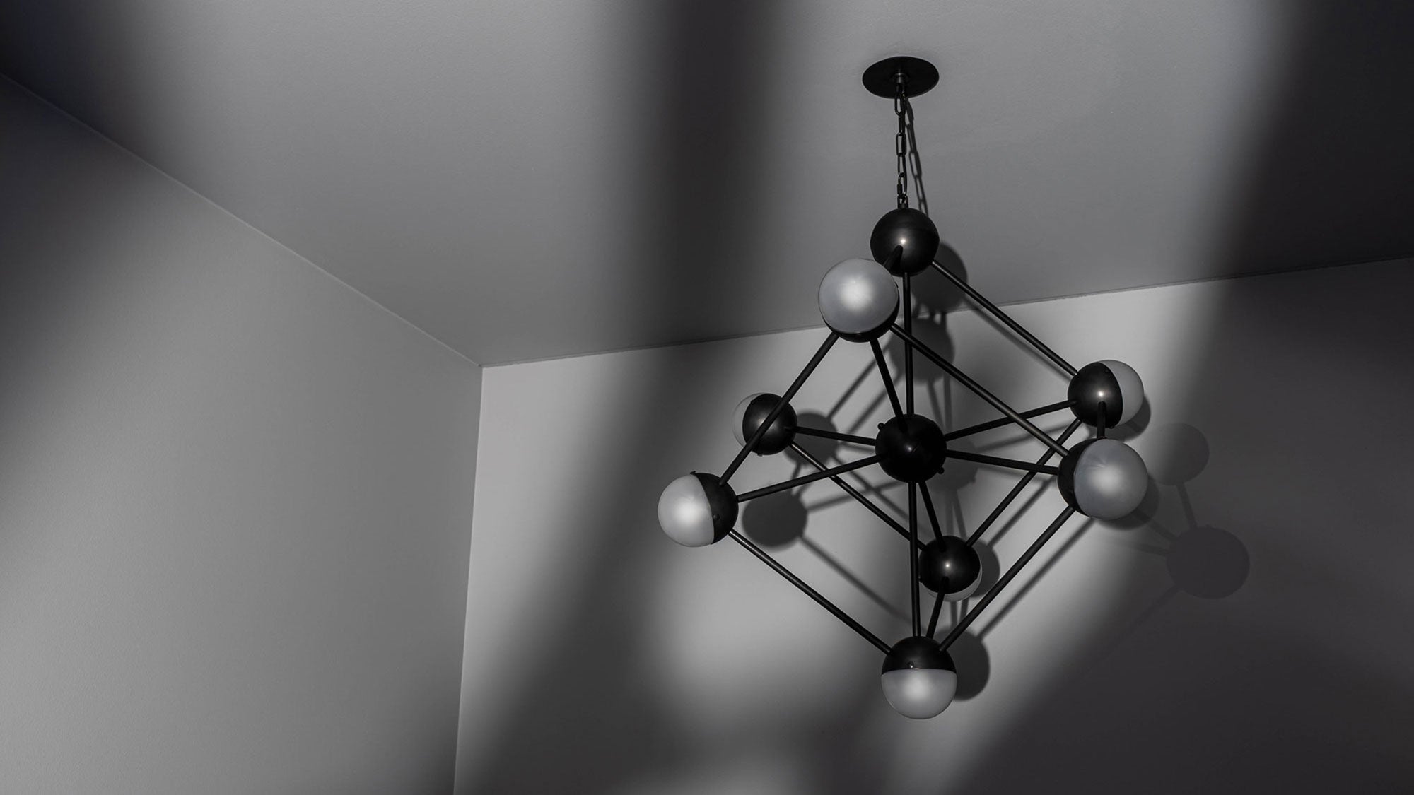 Schwung Molecule Frosted Hemisphere Chandelier